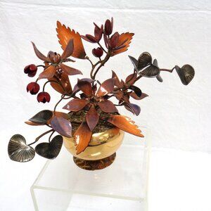 Bovano of Cheshire Flower Orchid Sculpture Enamel Copper Potted Floral